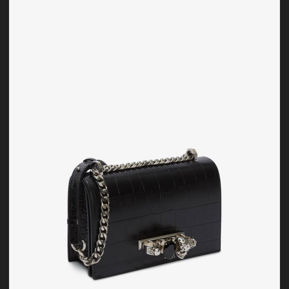 Alexander McQueen Jeweled Satchel Bag with Silver Hardware